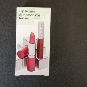 Clinque Lip Luxury with Lipstick and Stain in Love Pop Color  - NIB